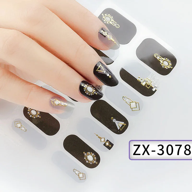 

LADY KINDOM Portable 3D Imitation Diamond Nail Polish Films Hot Stamping Nail Wraps Waterproof Eco-friendly Nail Decals Stickers