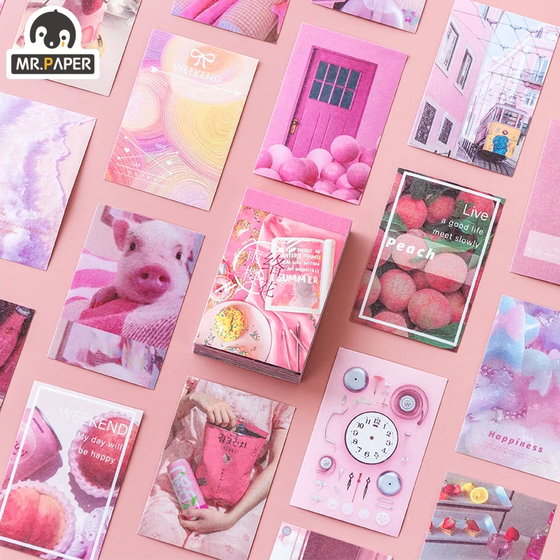 

JIUMO 50 Pcs/book 4Designs Ins Style Plankton Language Series Creative Simple Cute Hand Account Decor DIY Collage Material Paper