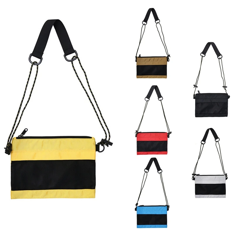 

Мужская сумка через плечо унисекс, диагональная на одно плечо, модная трендовая уличная Удобная цветная тканевая сумочка