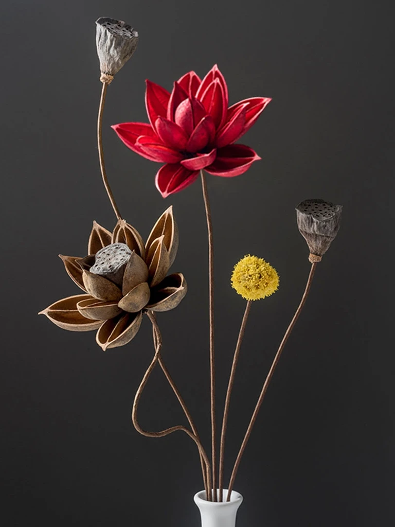 

Dried flower bouquet decoration ornaments lotus lotus plant natural lotus root flower arrangement living room furnishings