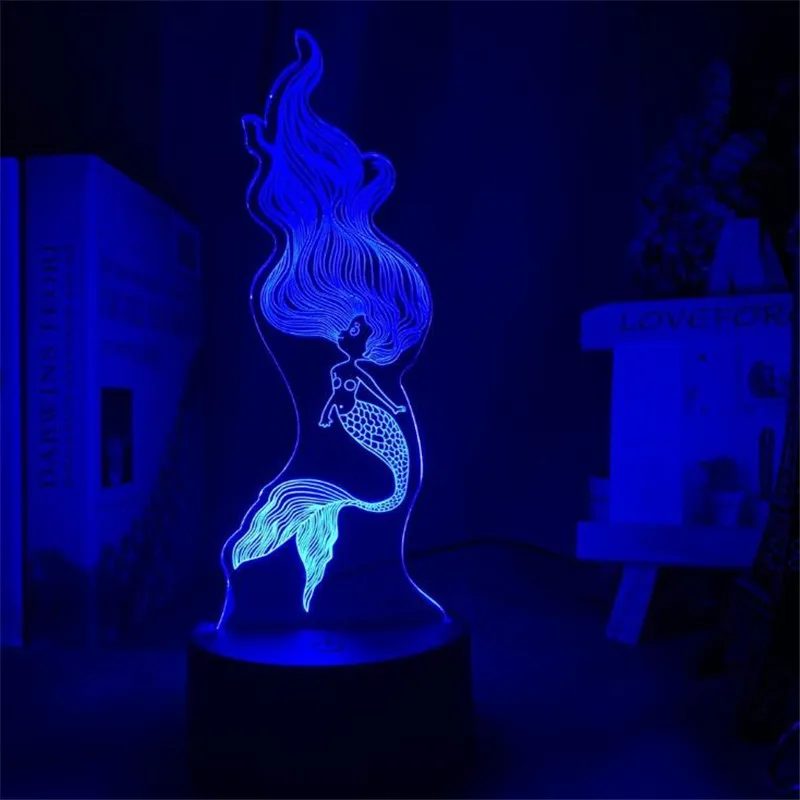Disney Princess 3D Visual Lamp Alice Cinderella Jasmine Figure LED Night Light Children Gift Toys Bedroom Decortive Table | Лампы и