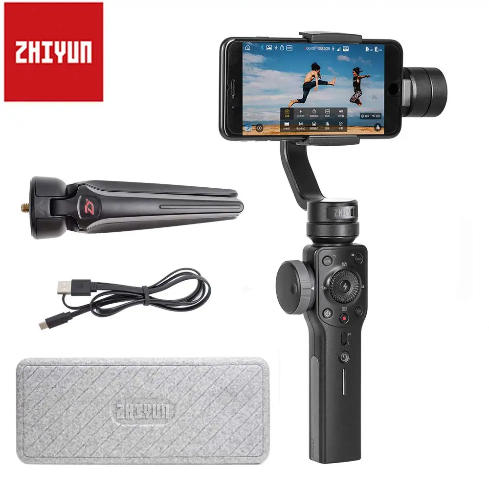 Zhiyun Smooth 4 Q2 Vlog Live 3-осевой портативный смартфон сотовый телефон видеокамеры Стабилизатор для iPhone Xs Max X 8 7 и samsung S9, S8 и экшн Камера - Цвет: Smooth 4 Black