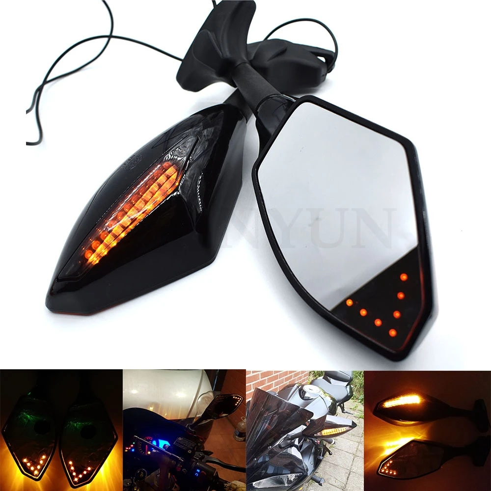 Универсальный мотоцикл заднего вида боковое Крыло зеркала w/светодиодный