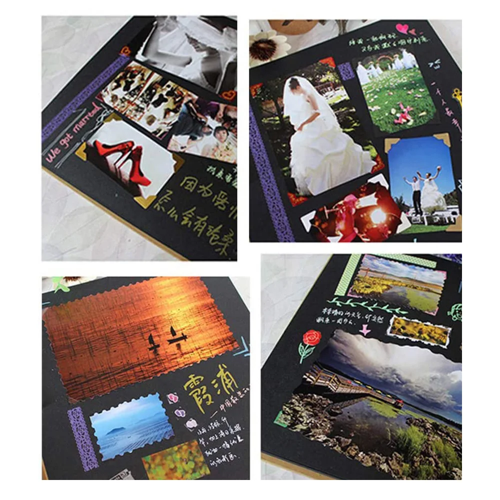 

6 Inch Loose-leaf Photo Album Baby Growth Memory Life Photo Relief Book Record Book Wooden Cover DIY Scarpbook