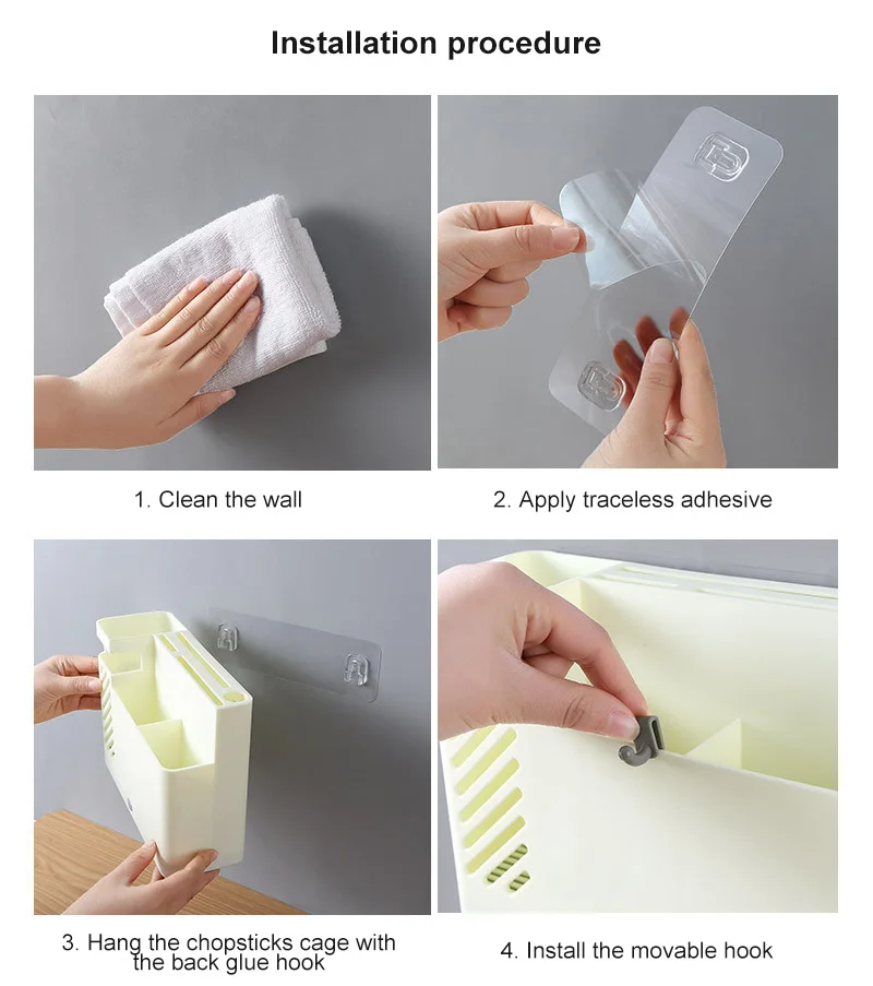 

Wall Mounted Drain Chopsticks Basket Spoon Fork Knife Shelf Kitchen Tableware Spoon Chopsticks Storage Box Household Basket