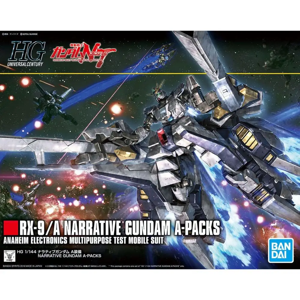 Оригинальный Bandai Gundam NT модель HG 1/144 Единорог рассказ A PACKS воина гундама мобильный