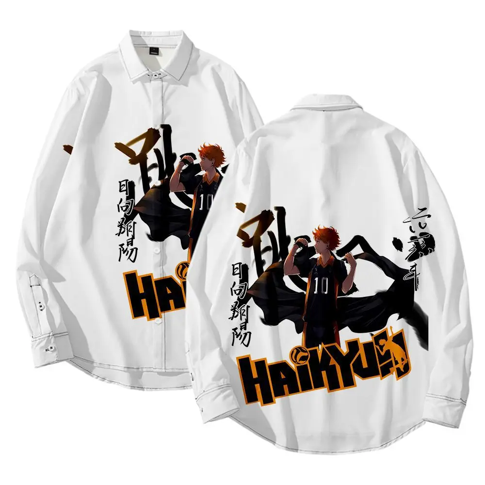 

Black Tail Iron Lang Day To Xiang Yang and Chuan Che Volleyball Teenager Surrounding Leisure Long Shirts For Men Anime Shir