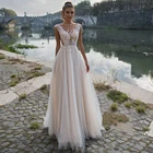 Женское кружевное свадебное платье, блестящее Тюлевое платье с рюшами, 2022
