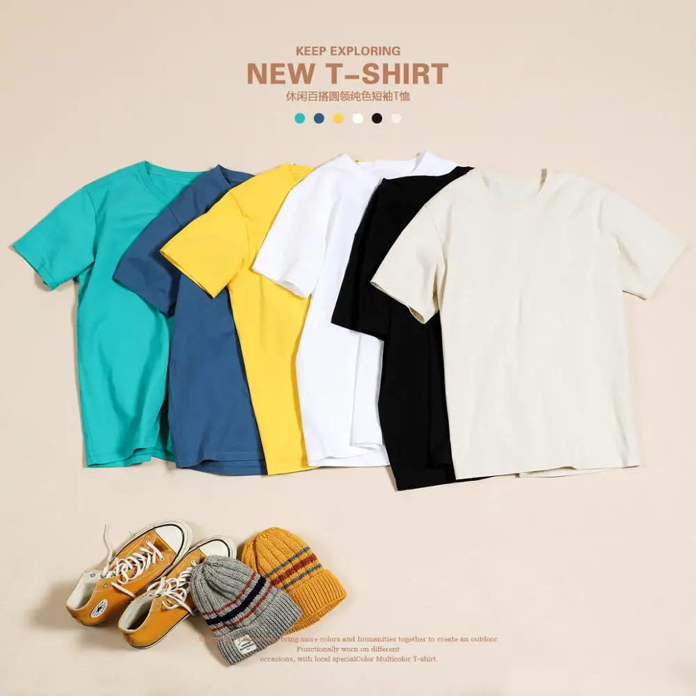 

SIMWOOD 2021 Summer New 100% Cotton White Solid T Shirt Men Causal O-neck Basic T-shirt Male High Quality Classical Tops 190449