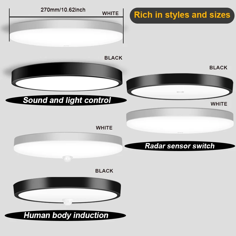 Светодиодный потолочный светильник 32 Вт 24 датчик движения PIR влагозащищенная