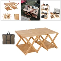 folding solid wood table camping portable foldable outdoor picnic table cake roll wooden home furniture