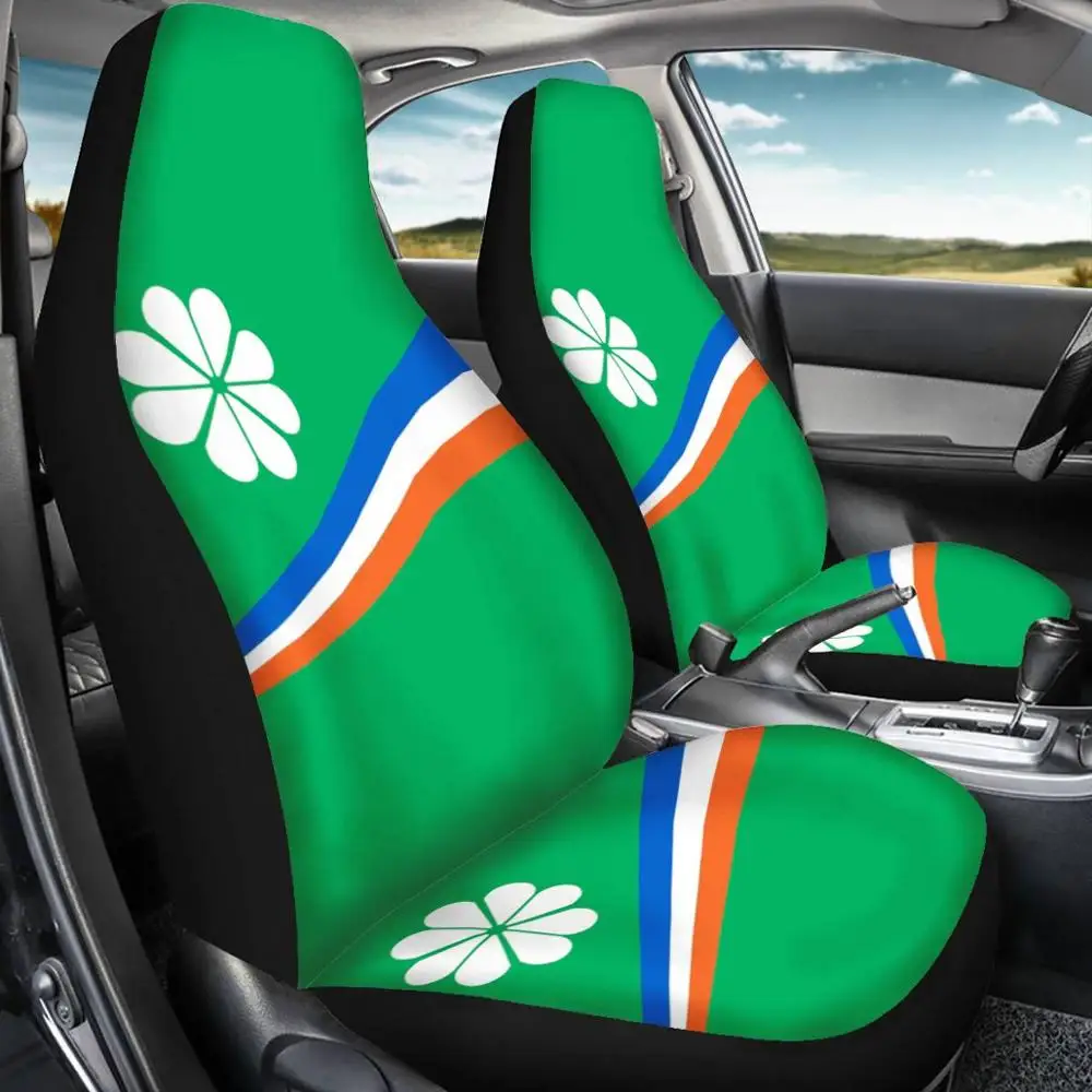 Offerte TOADDMOS 3D Island Paracjalein Flag Green Car Seat Cover 2 Pcs Protezione Seggiolino Auto Coprisedili Auto Intorior Decor