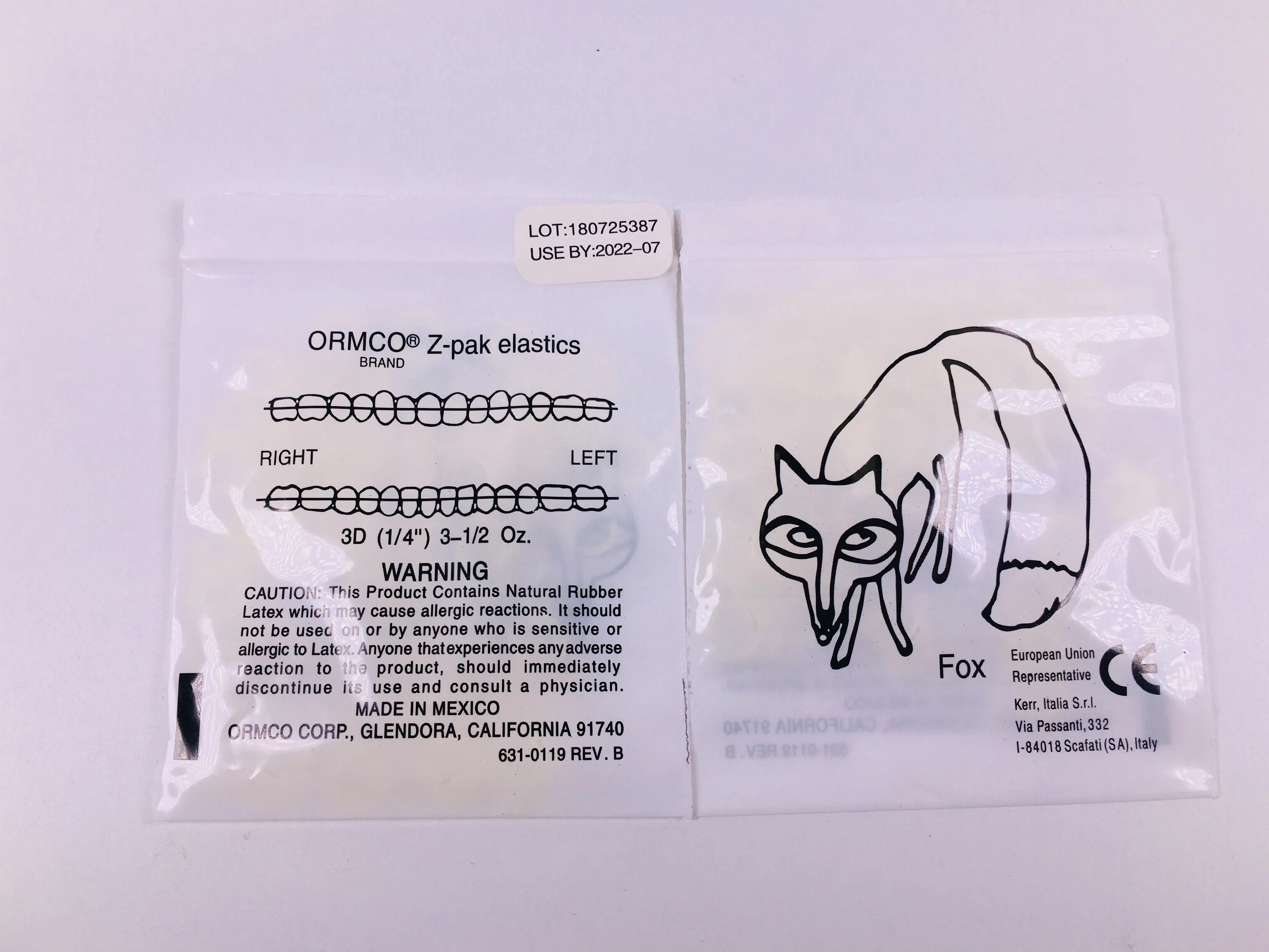 Лиса 1/4 резинки Браслеты Стоматологическая Ортодонтическая щеточка Z пак