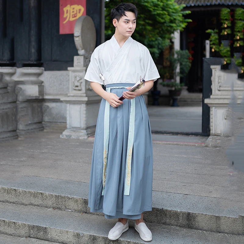 Классический танцевальный костюм Мужской Hanfu для народного фестиваля женская