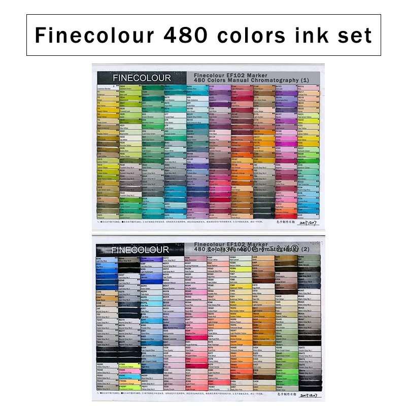 480colors-set Finecolour EF900 художественные масляные спиртовые чернильные маркеры 20 мл EF100/101/102 универсальные пополняющие/добавляемые/Заполняемые жидкие чернила 480 цветов - Цвет: 480colors-set