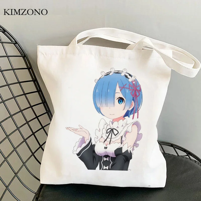 

Re Zero Kara Hajimeru Isekai Seikatsu shopping bag cotton eco jute bag bolsas de tela bag cloth string woven sac toile