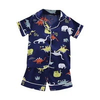 kids pajamas dinosaur print nighdress baby boy girls pajamas sleepwear button t shirt shorts set outfits toddler sleepwear set
