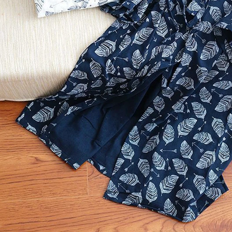 

Kimono Summer Spring Cotton Home Service Mens Casual Printed Soft Guaze Robe Male Soft Comfortable Bathrobe Breathable Pijamas