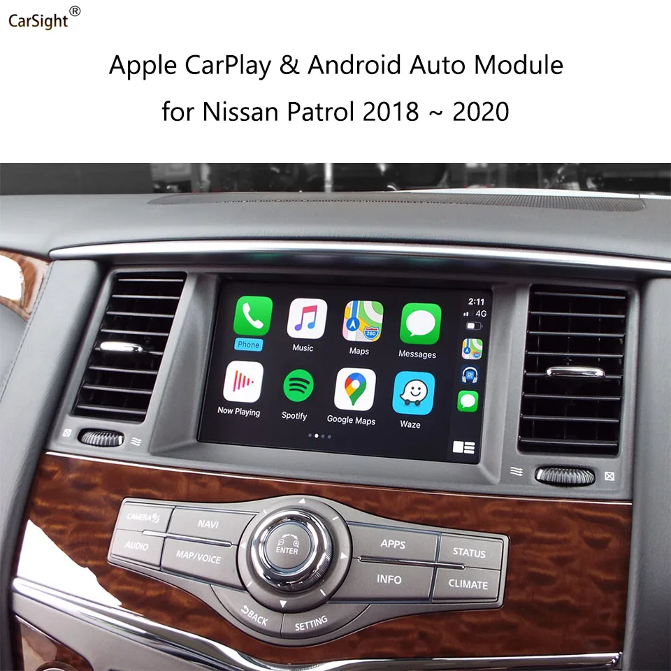 Беспроводной Android автомобильный Apple CarPlay модуль для Nissan патруль Y62 Y61 Y60