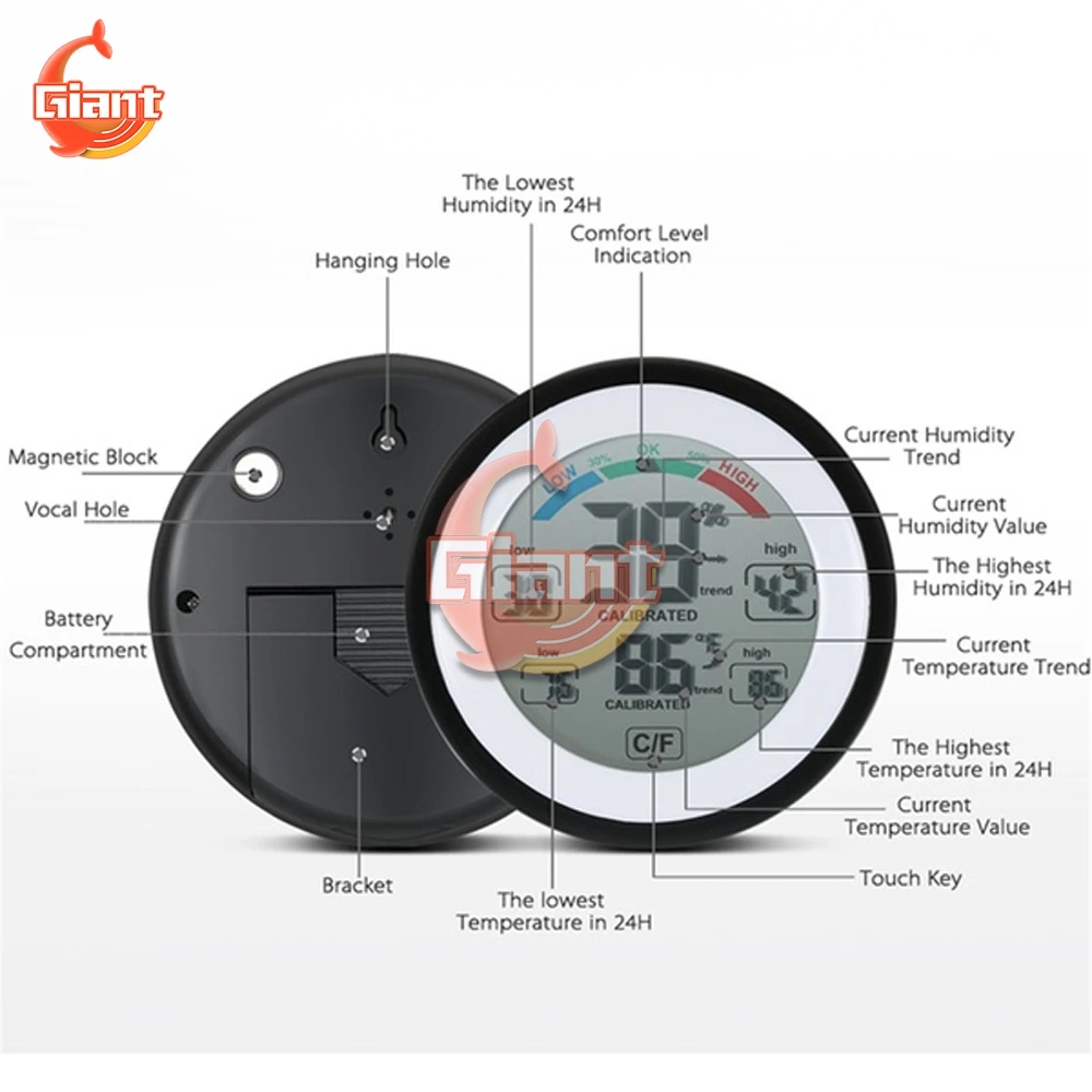 Термометр 12 В с цифровым светодиодный ным дисплеем Автомобильный цифровой