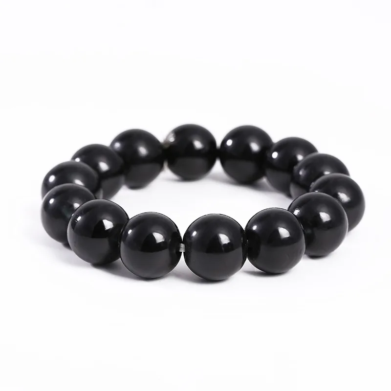 

10pcs Black Obsidian Stone Buddhism Six Words Pixiu Bead Bracelet Lucky Amulet Jewelry