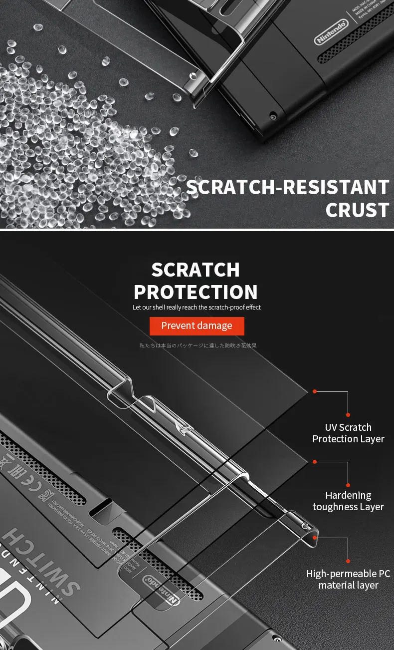 

Detachable Crystal PC Transparent Case For Nintendo Nintend Switch NS NX Cases Hard Clear Back Cover Shell Coque Ultra Thin Bag