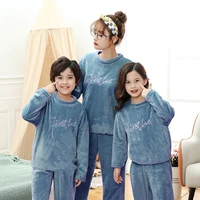 children clothes girls boys pajamas set thick flannel sleepwear pajama matching family outfits mother kids family nightwear suit