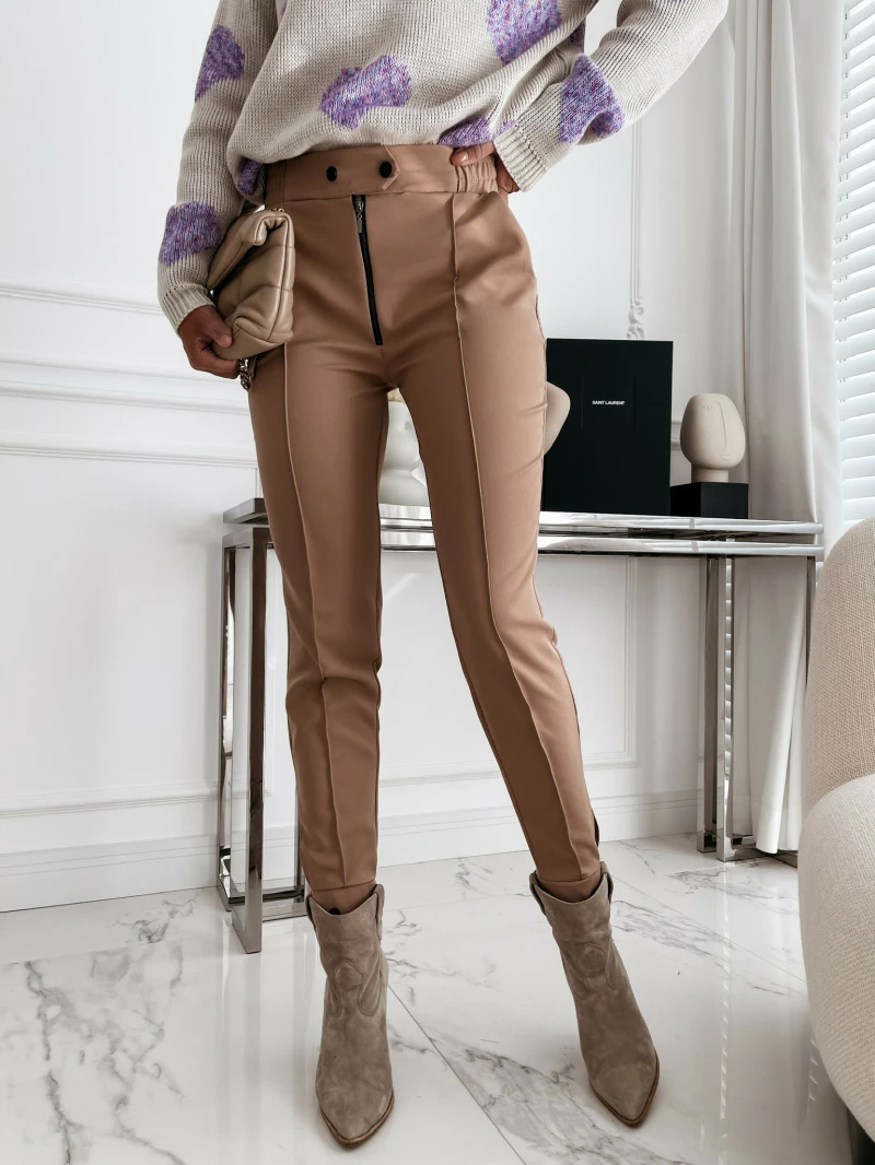 

New Style Solid Pleated Pencil Pants Autumn Fashion Zipper Skinny Ankle Length Trousers For Women