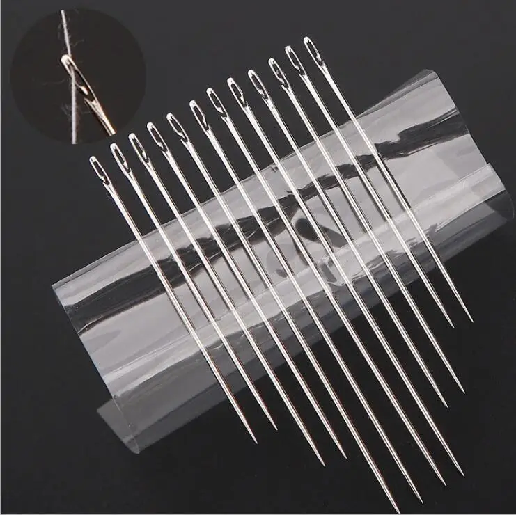 

Self Threading Needles Home Household Tools Hand Sewing Needles 12pcs Set Easy Through The thread