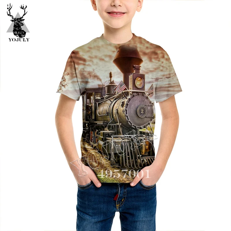 Летняя детская модная Толстовка YOJULY топ с коротким рукавом Детская футболка 3D