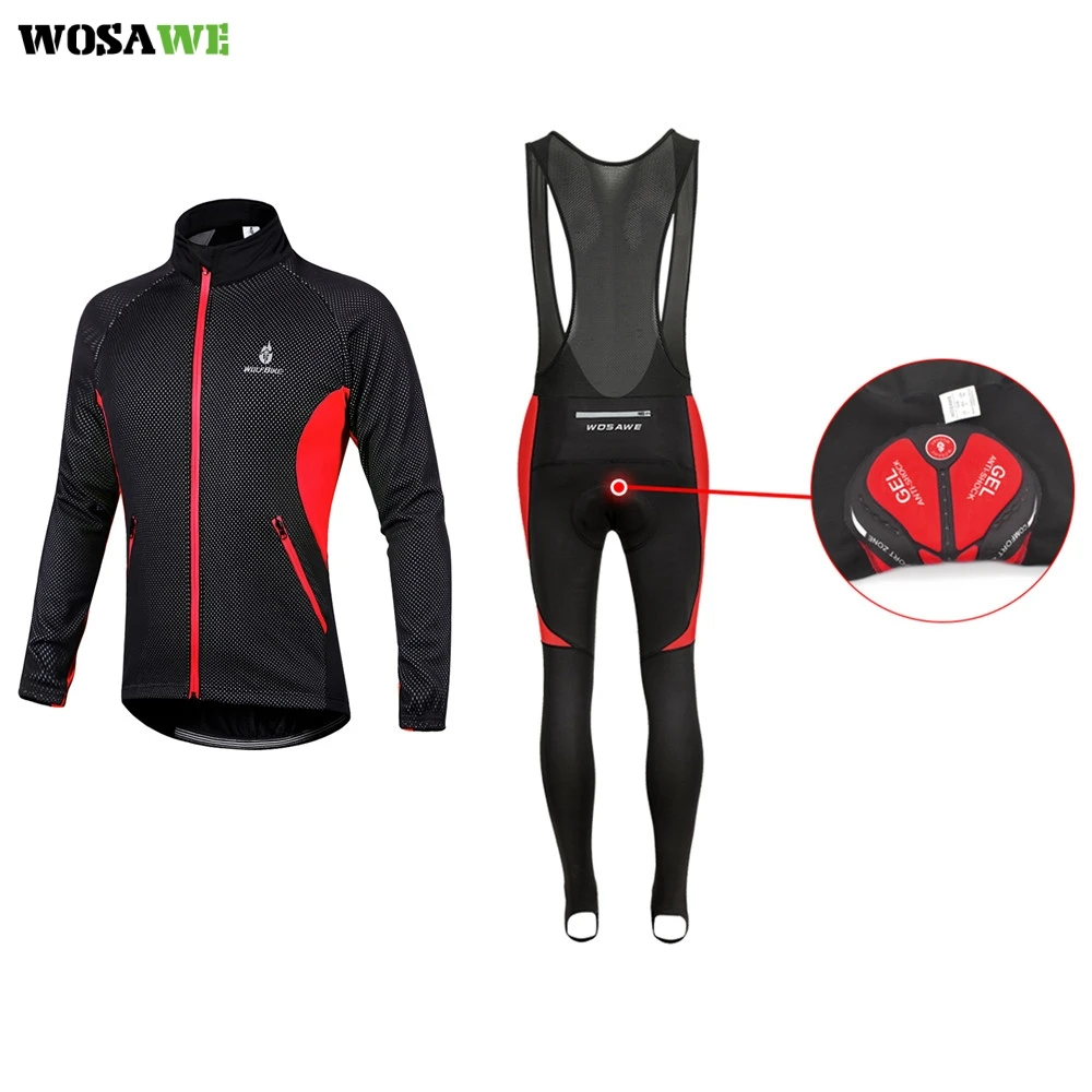 WOSAWE Мужская Зимняя Теплая Флисовая одежда для велоспорта с длинным рукавом