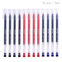 12pcslot school office gel pen 0 5mm blackbluered ink gel pens set sketch drawing stationery student writing exam pen