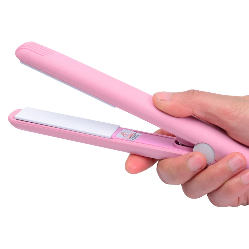 

Mini Hair Straightening Iron Pink Ceramic Straightener Flat Iron Styling Tools Hair Curler Iron MINI Hair Falt