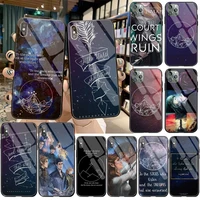 a court of mist and fury sarah j maas phone case tempered glass for iphone 11 pro xr xs max 8 x 7 6s 6 plus se 2020 case