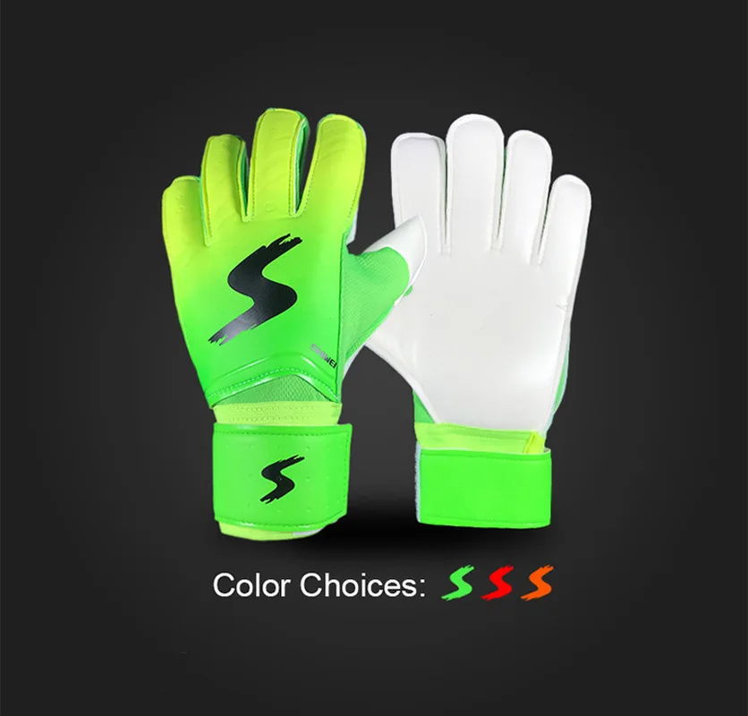 

1pair New Style Football Goalkeeper Gloves Gradient Color Latex Gloves With Finger Guard Beautiful football goalkeeper gloves