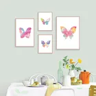 Картина на холсте, минималистичные красочные художественные плакаты в виде бабочек для гостиной, детской спальни, домашний декор