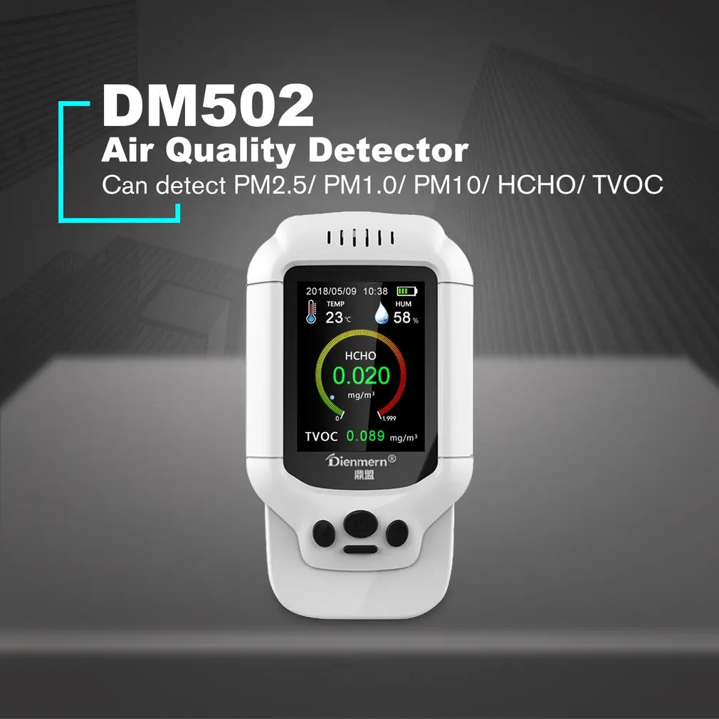 PM2.5/HCHO/TVOC монитор температуры и влажности AQI анализ качества воздуха тестер