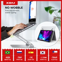 xidu laptop stand adjustable base for desk bed aluminium notebook stand for macbook air ipad support folding non slip bracket
