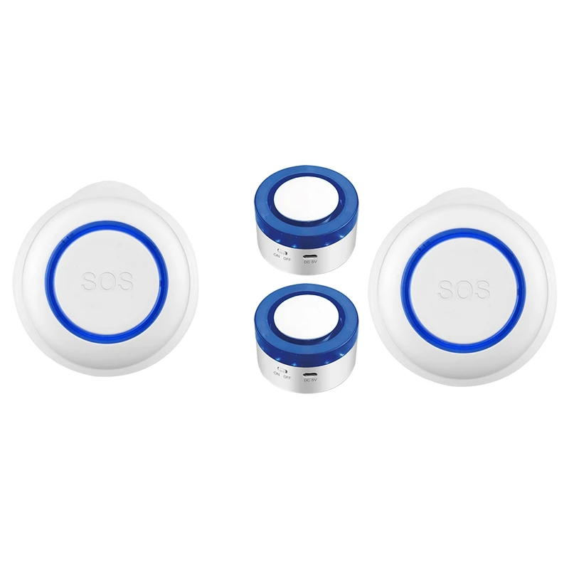 

2 Pcs WiFi SOS Emergency Button Wifi Smart Alarm Set Home Alarm Sensor, A & B