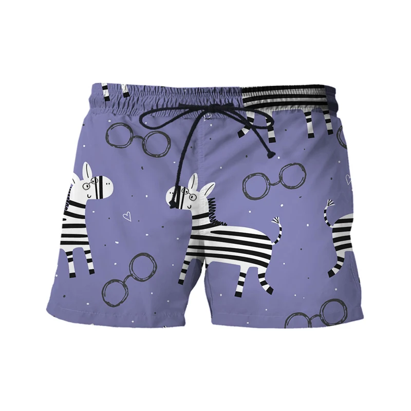 

2021 Cartoon zebra Streetwear Shorts Boys Shorts Kids Cool Shorts 3D Printing Children Summer Trunks Casual Pants Comfortable