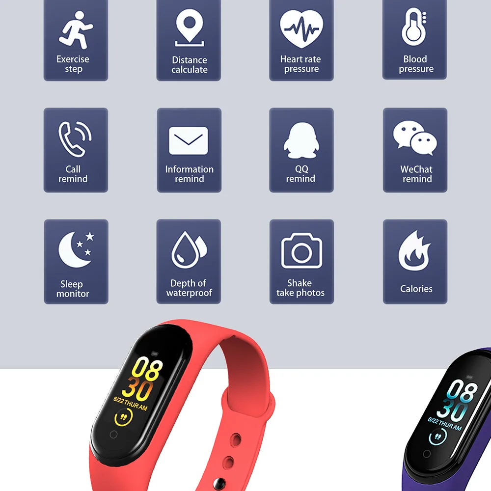 M4 Smartband фитнес трекер Smartwatch активности браслет Bluetooth водонепроницаемый монитор артериального давления для мужчин и женщин