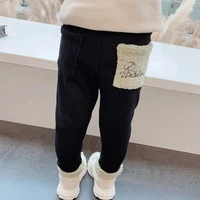 winter girls thick pants new childrens baby plus velvet outer wear casual jeans leggings kids trousers