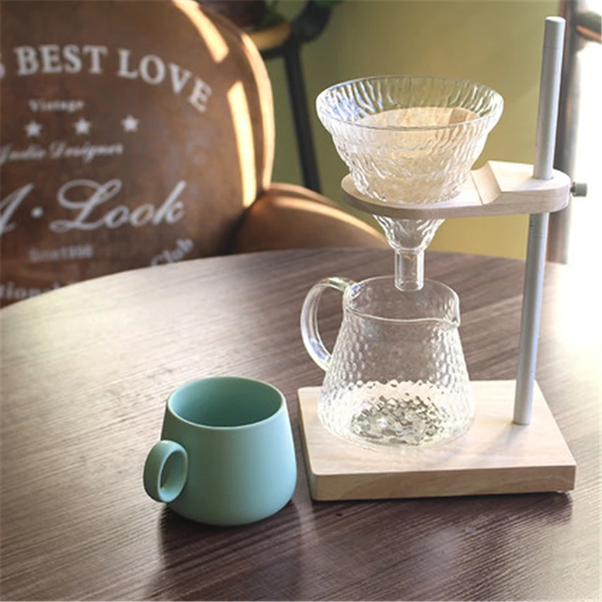 Держатель для кофейного фильтра регулируемый держатель чашки деревянная основа