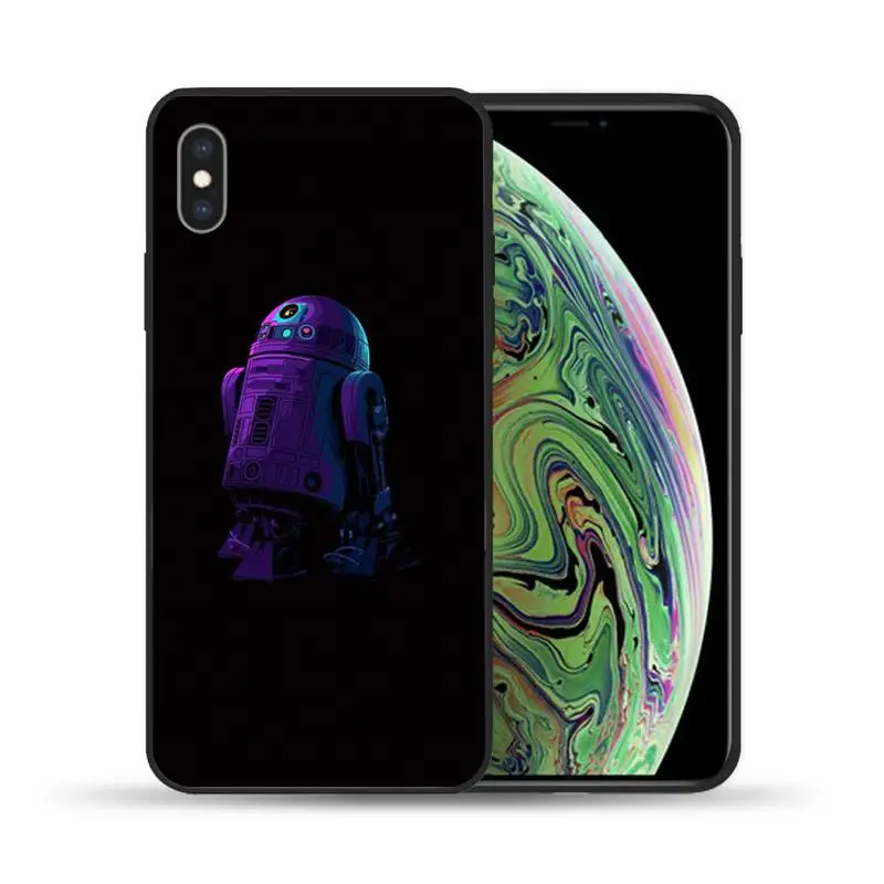 

BB 8 BB8 R2D2 Robot Phone Case For iphone 7 8 plus x xr xs 11 12 mini pro max Black Soft nax fundas cover