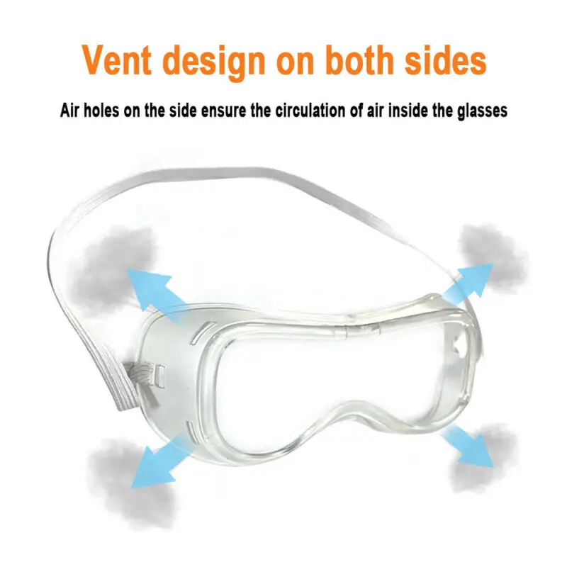 Защитные очки Регулируемые защитные прозрачные от брызг и пыли Полностью