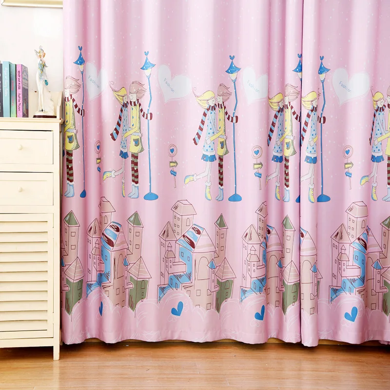 

Pink Girls and Boys Printing Shading Curtains for Children's Curtains Bedroom Curtains Study Modern Curtains Decoration Custom