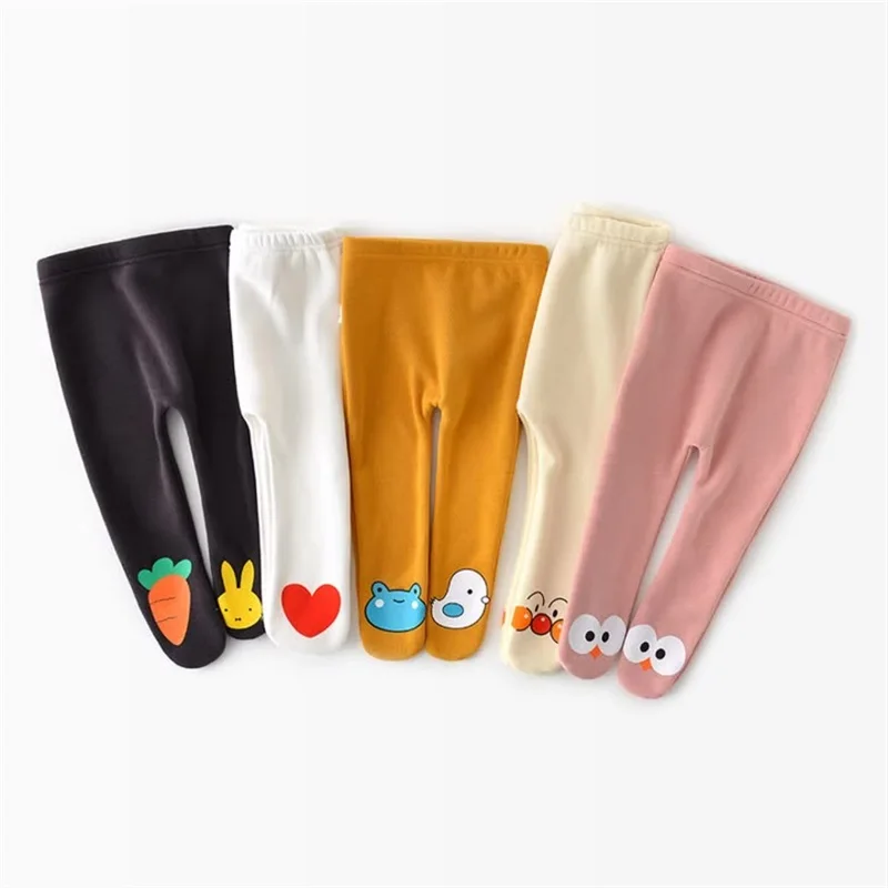 

Baby Tights Cartoon Kid Velvet Stocking Sold Candy Color Cotton Warm Pantyhose for Girls