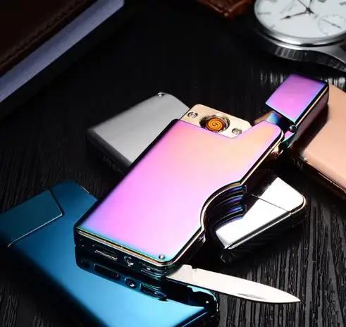 Ветрозащитная Электронная зажигалка для сигарет военный ультра-тонкий