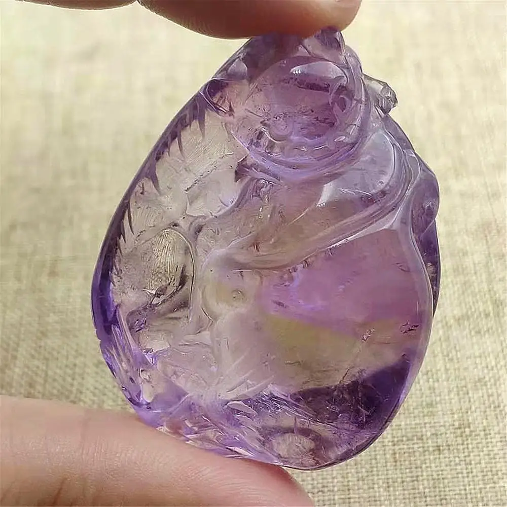 Ожерелье из натурального фиолетового аметрина подвеска в виде капли воды