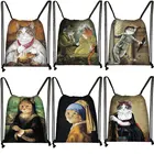 Интересный Кот Косплэй девочкой с Серьги с жемчугом сумка-кисет Для женщин рюкзак для путешествий хранение хозяйственные сумки подарок
